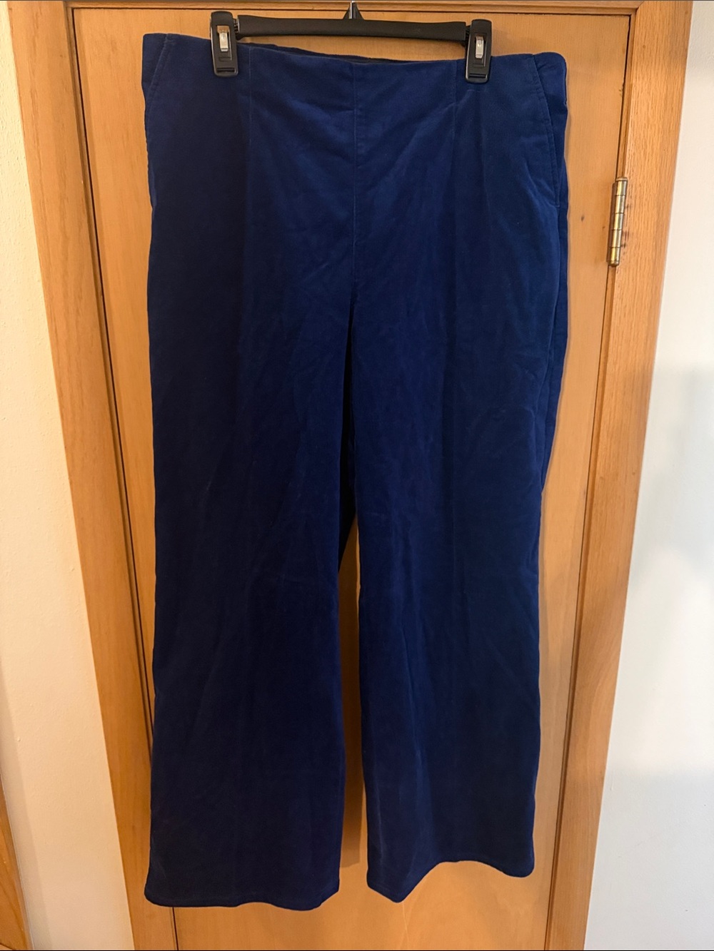 Talbots Women’s Corduroy Wide-Leg Pull On Pants New Blue Size XL